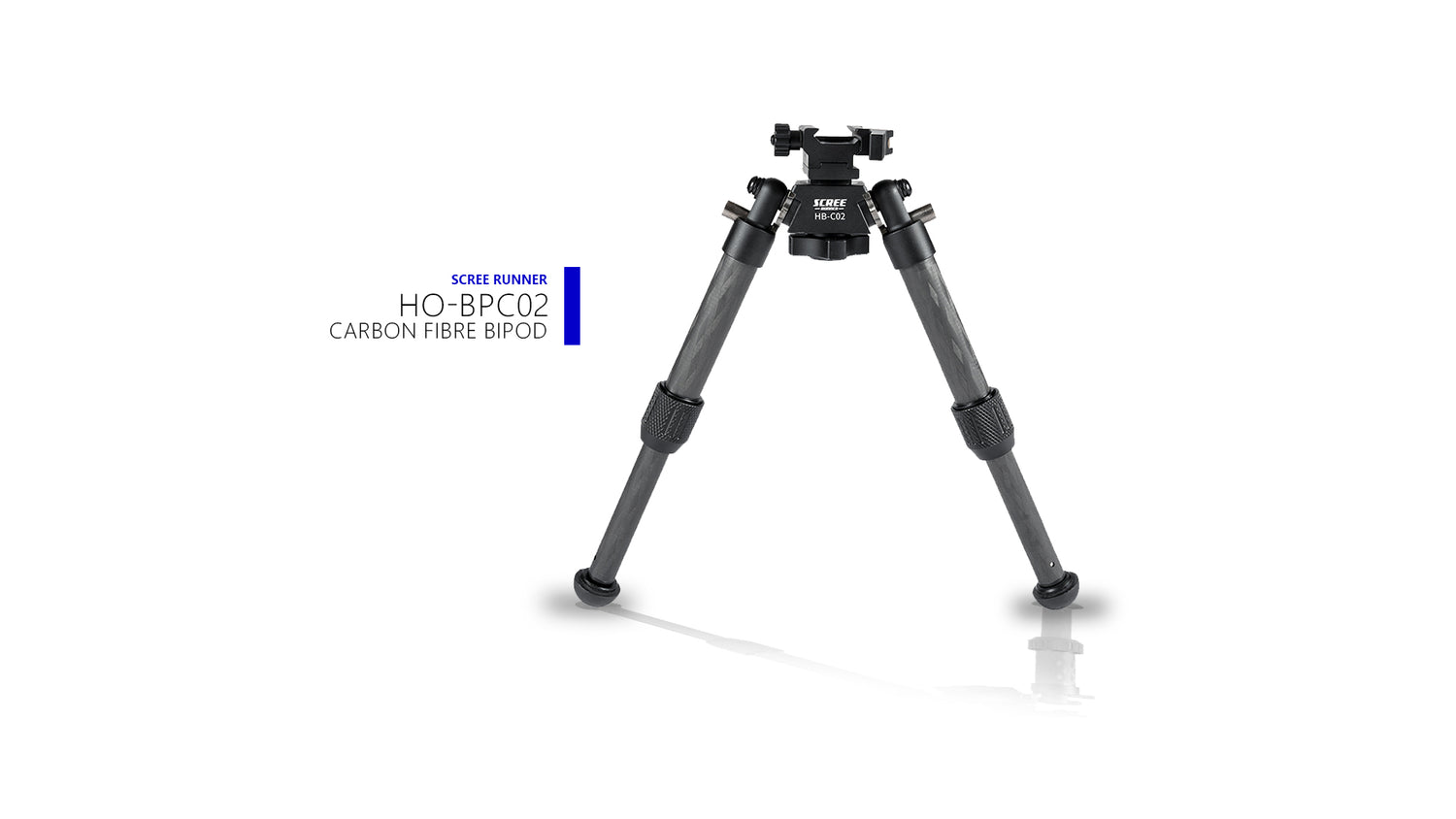 Scree Runner HO-BPC02 Carbon Fibre Bipod - Max H 240mm Min H 190mm Load Weight 15kg Total Weight 370g