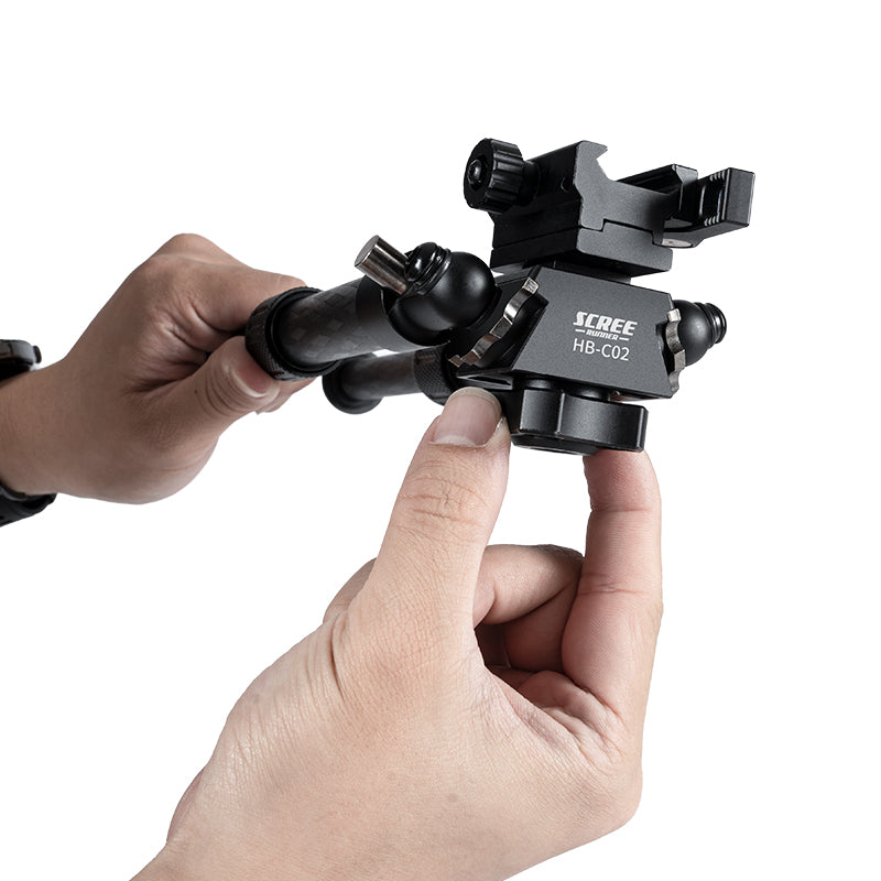 Scree Runner HO-BPC02 Carbon Fibre Bipod - Max H 240mm Min H 190mm Load Weight 15kg Total Weight 370g