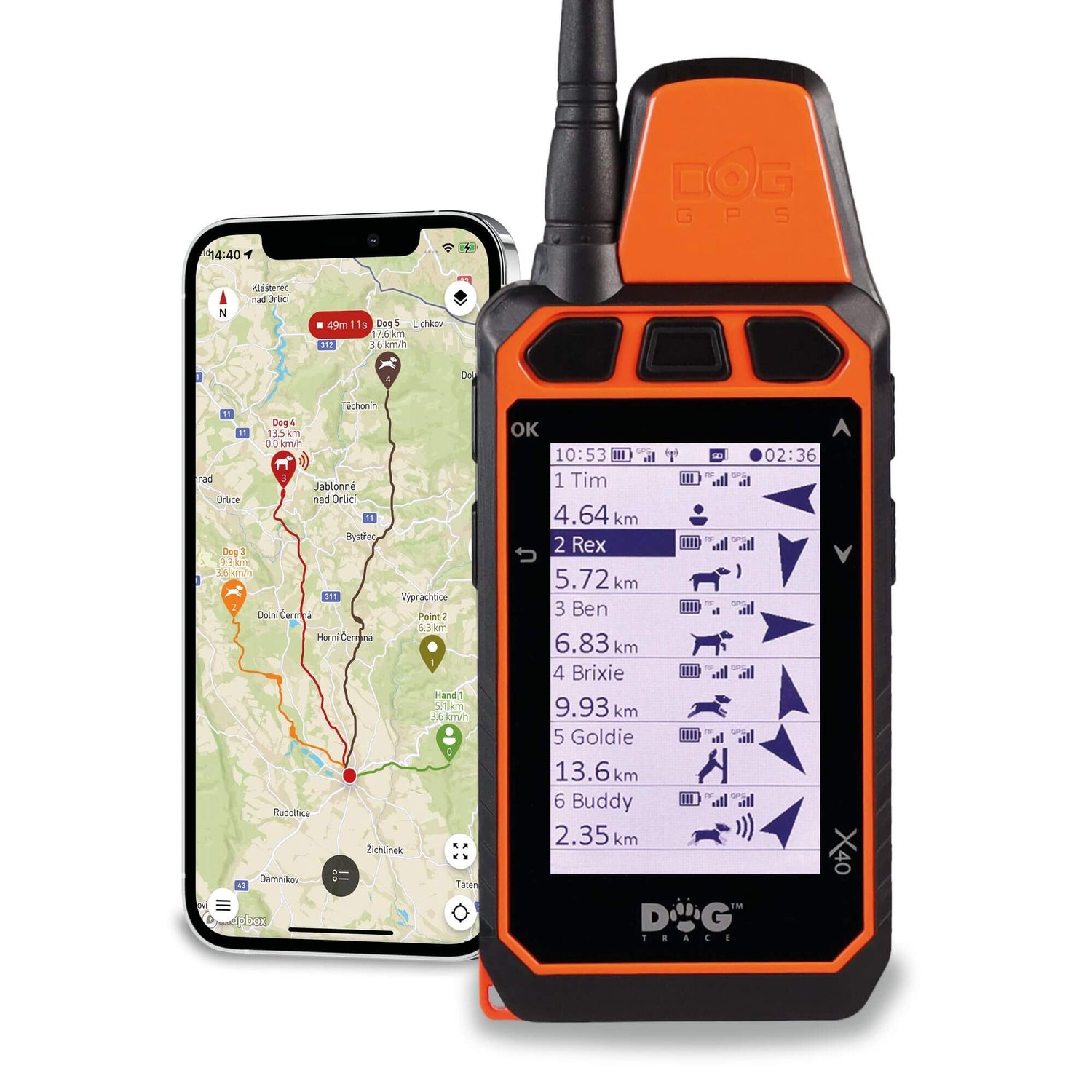 Dog Trace DOG GPS X40 Orange Handheld RRP